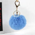 30 Colors Fluffy Fur Pom Pom Keychains Soft Faux Rex Rabbit Fur Ball Car Keyring Pompom Key Chains Women Bag Pendant Jewelry Diy